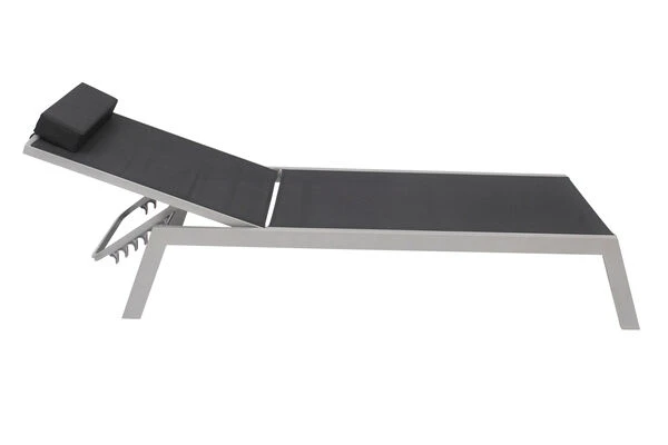 VILLANA Gartenliege, Silber/schwarz, Aluminium/Textil, 198 X 60 X 32 Cm, Verstellbar 9 VILLANA Gartenliege, Silber/schwarz, Aluminium/Textil, 198 X 60 X 32 Cm, Verstellbar - Image 9