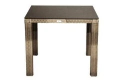 Ploß Rabida Dining Tisch, Champagner-meliert, Polyrattan, 90 X 90 Cm, Glasplatte In Steinoptik -Doppler Verkäufe 9 20166.jpg